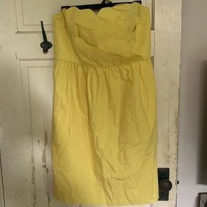 Sz 12 J Crew strapless dress yellow